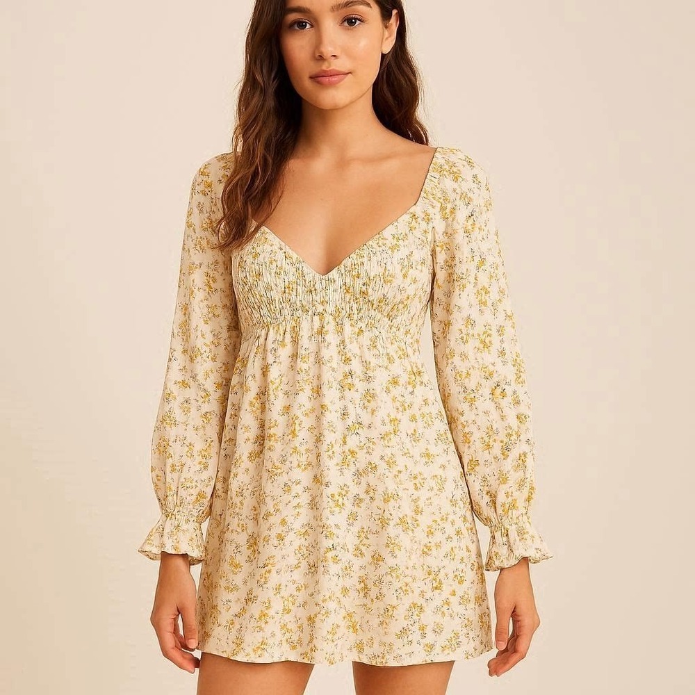 NWT Cottagecore Fairycore Thirty/Thirty LA‎ S Floral Long Sleeve Summer Dress